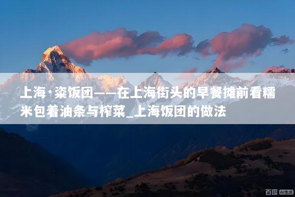 上海·粢饭团——在上海街头的早餐摊前看糯米包着油条与榨菜_上海饭团的做法