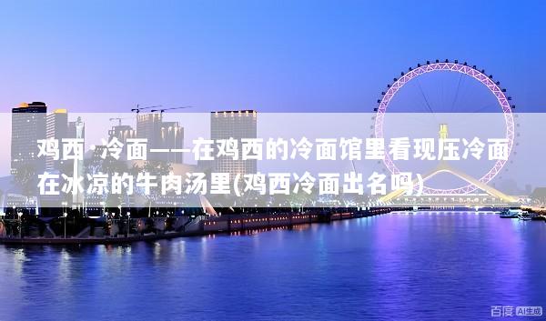 鸡西·冷面——在鸡西的冷面馆里看现压冷面在冰凉的牛肉汤里(鸡西冷面出名吗)